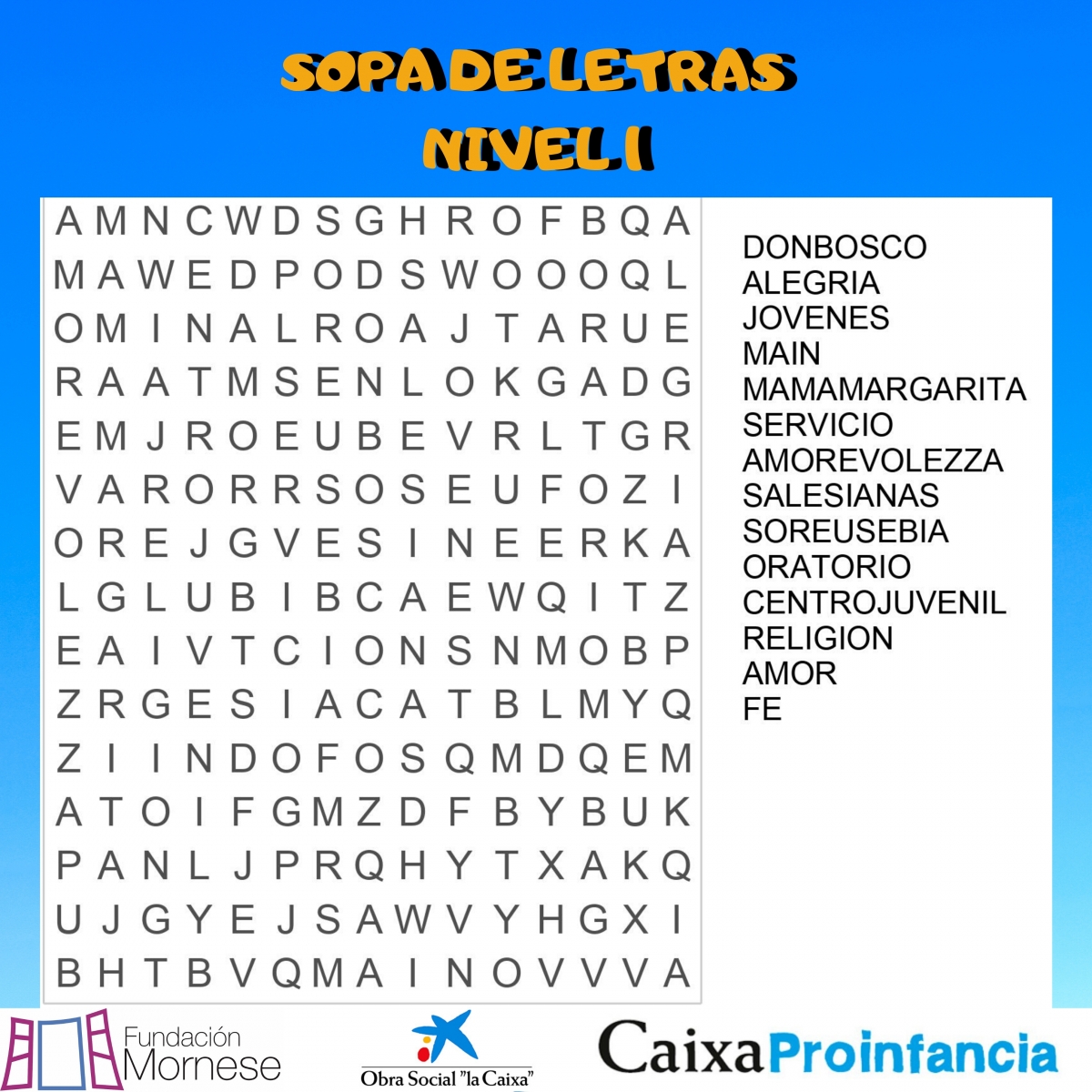 Sopa De Letras Para El Confinamiento Fundación Mornese